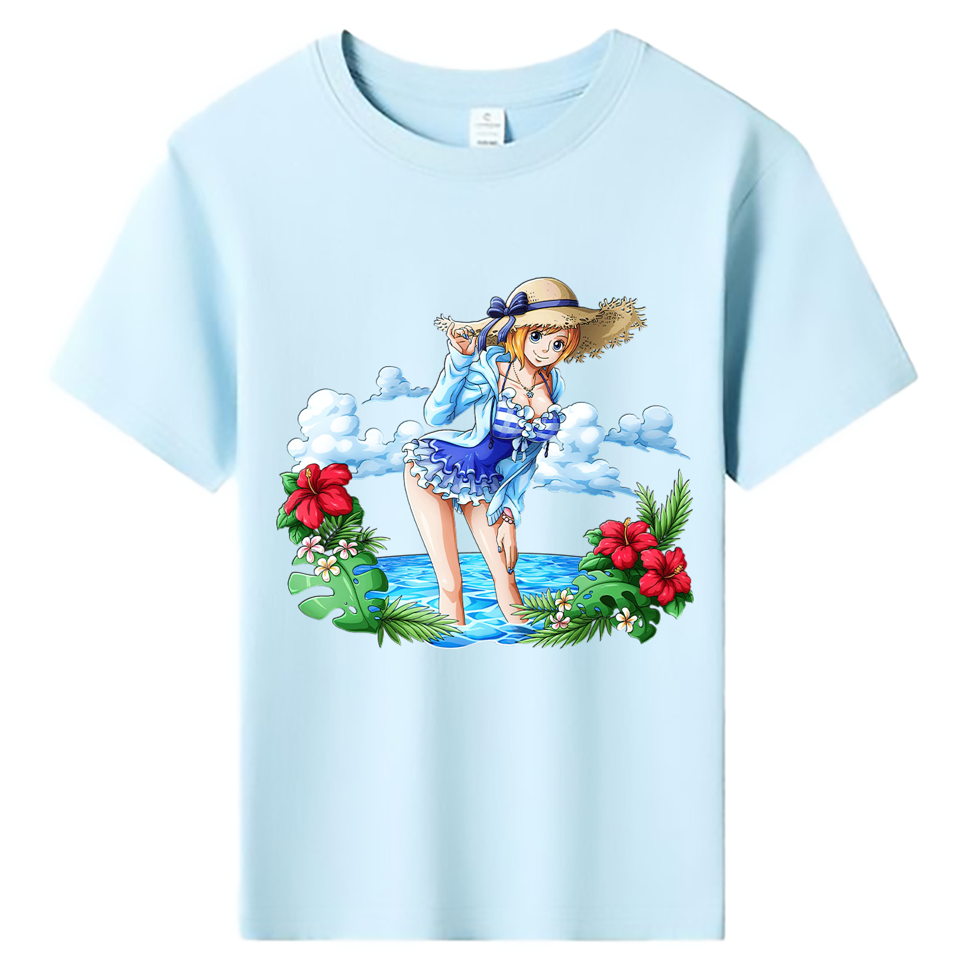 （画像用） ワンピース ナミ ONE PIECE Nami 綿100％キッズTシャツ（フロントプリント）